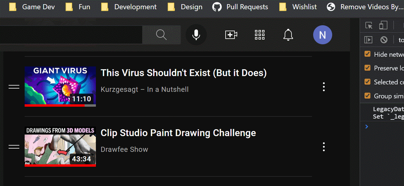 gif of removing videos